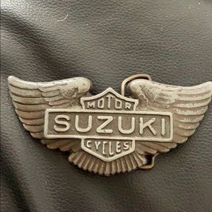 Vintage Suzuki motorcycle belt buckle